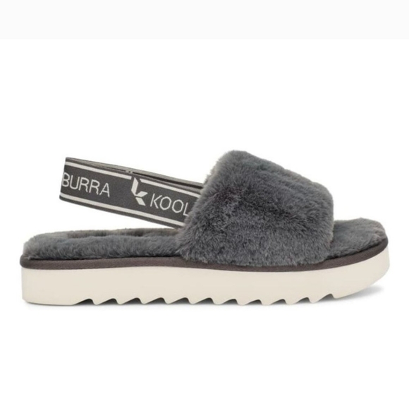 UGG Shoes - Ugg Koolaburra Women's FUZZ'N II Gray Slip On Slippers Fluff Yeah Faux Fur SZ 9